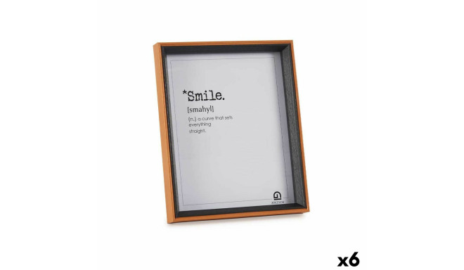 Photo frame Crystal Black Brown MDF Wood (22 x 27 x 3 cm) (6 Units)