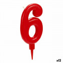 Candle Red Birthday Number 6 (12 Units)