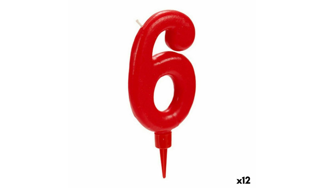 Candle Birthday Number 6 Red (12 Units)