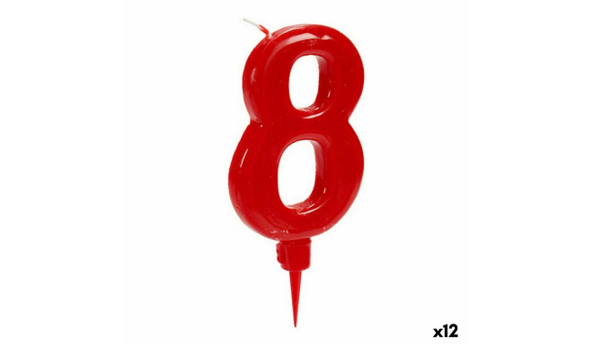 Candle Red Birthday Number 8 (12 Units)