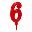 Küünal Punane Sünnipäev Numbrid 6 (12 Ühikut) Küünal Punane Sünnipäev Numbrid 6 (12 Ühikut)