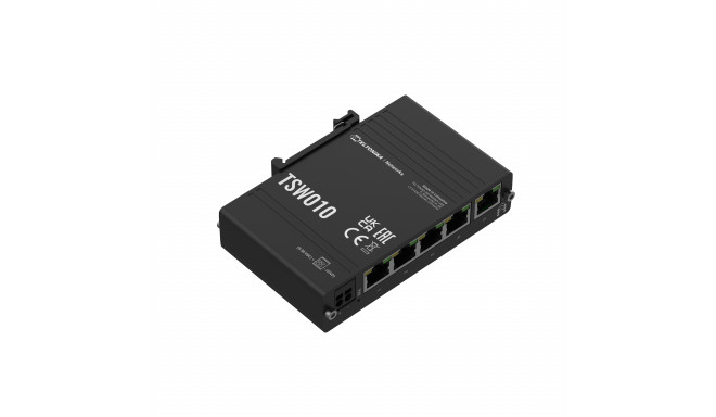 Industrial Ethernet switch with 4x 10/100BaseT(X) ports , -40 to 75°C, DIN-rail mountable, 9-30 VDC
