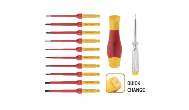 Insulated changeable screwdriver 1000V set, 12 pcs