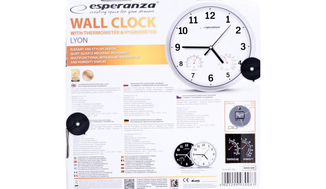 Esperanza EHC016K Mechanical wall clock Round Black