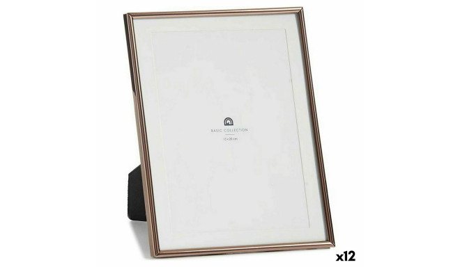 Photo frame Crystal Steel Copper (13 x 23 x 18,4 cm) (12 Units)