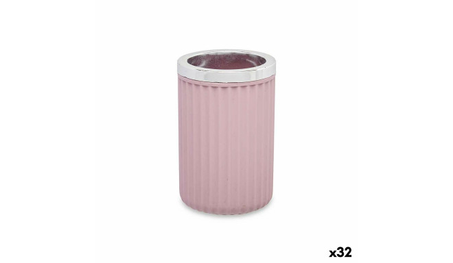 Glass Toothbrush Holder Pink Plastic 32 Units (7,5 x 11,5 x 7,5 cm)