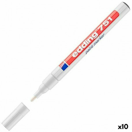 Püsimarker Edding E751 Valge (10 Ühikut)