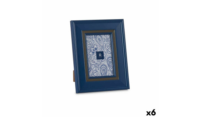 Photo frame Crystal Blue Plastic (6 Units) (2 x 23 x 18 cm)