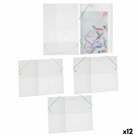 Document Folder Pincello ELASTIC 3 COL ELASTIC 3 COL Green Purple Pink Transparent (12 Units)