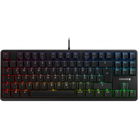 Klaviatuur G80-3000N RGB TKL DE-paigutus Cherry MX Silent Red, must