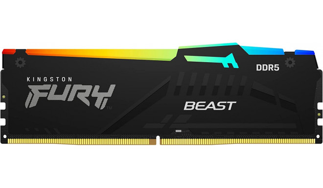 Kingston FURY 16 GB DDR5-5600 Kit, memory (black, KF556C40BBAK2-16, Fury Beast RGB, XMP)