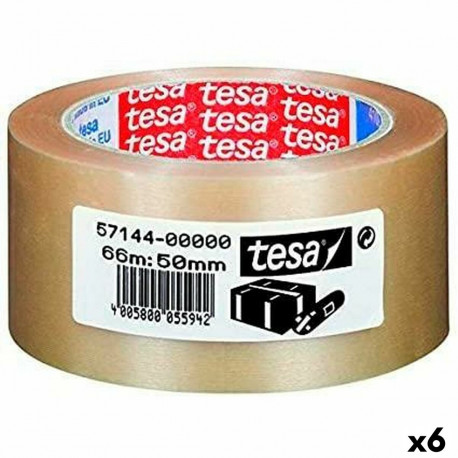 Kleeplint TESA Pakendita Eriti tugev Läbipaistev PVC 50 mm x 66 m (6 Ühikut)