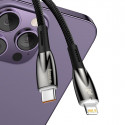 Kabel Baseus Glimmer Series s rychlým nabíjením USB-C - Lightning 480Mb/s PD 20W 2m černý