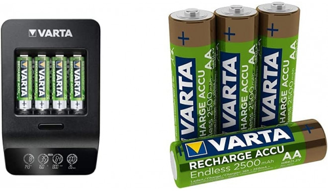 Varta LCD Ultra Fast Charger+, charger (incl. 4x Mignon, AA, 2100 mAh)