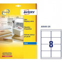 Adhesives/Labels Avery Quickpeel 99,1 x 67,7 mm Transparent 25 Sheets