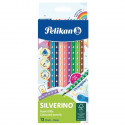 Pelikan Карандаши цветные, Silverino, трехгранные, SOFT тонкий, 12 цветов