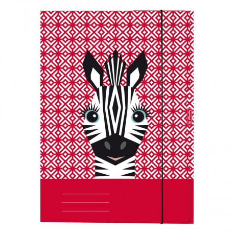 Herlitz Mape ar gumijas joslu, A4 - Cute Animals / Zebra