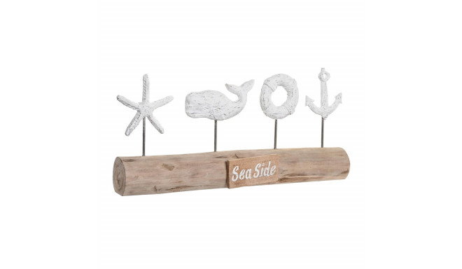 Decorative Figure DKD Home Decor Aged finish Brown White Resin Mango wood Whale (57 x 10 x 28 cm)