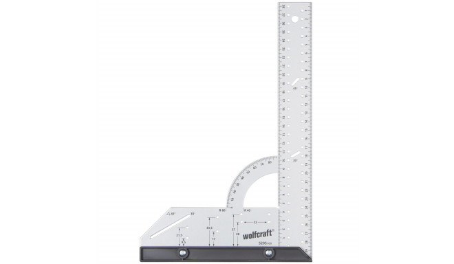 Iestatīts kvadrāts Wolfcraft 5206000 Tērauds (280 x 500 mm)