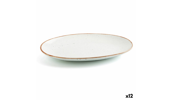 Pasniegšanas Plate Ariane Terra Ovāls Keramika Bēšs (Ø 26 cm) (12 gb.)