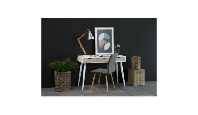 Desk NEPTUN 110x50xH77cm, white/oak