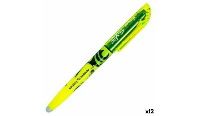 Fluorescējošs Marķieris Pilot Frixion Light Tumsā spīdošs Slīpēts Izdzēšama tinte Dzeltens (12 gb.)