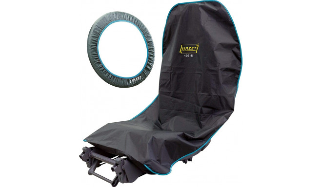 Hazet seat-steering wheel seat cover set 196-6 / 2, protective cover (black, waterproof, oil and gre