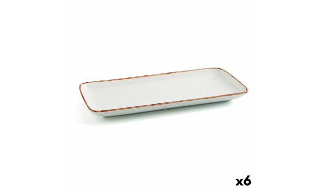 Serving Platter Ariane Terra Rectangular Ceramic Beige (36 x 16,5 cm) (6 Units)