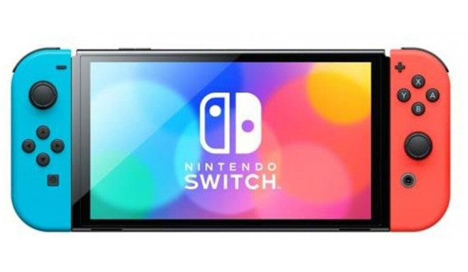 Nintendo Switch (OLED model), game console (neon red/neon blue)