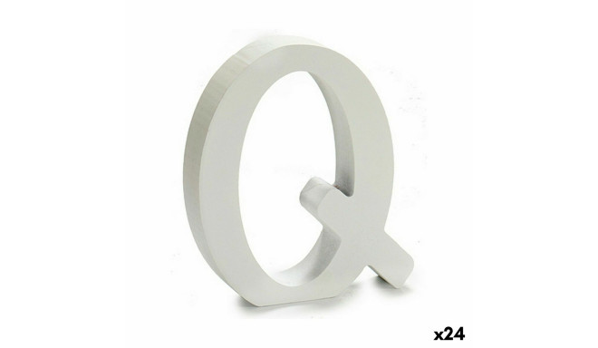 Letter Q Wood White (2 x 16 x 14,5 cm) (24 Units)