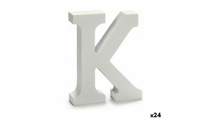 Letter K Wood White (2 x 16 x 14,5 cm) (24 Units)