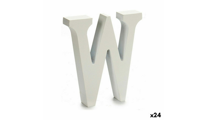 Letter W Wood White (2 x 16 x 14,5 cm) (24 Units)