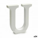 Letter U Wood White (2 x 16 x 14,5 cm) (24 Units)