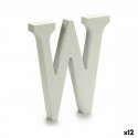 Letter W Wood White (1,8 x 21 x 17 cm) (12 Units)