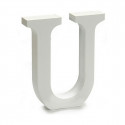 Letter U Wood White (2 x 16 x 14,5 cm) (24 Units)