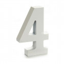Number 4 Wood White (2 x 16 x 14,5 cm) (24 Units) Number 4 Wood White (2 x 16 x 14,5 cm) (24 Units)