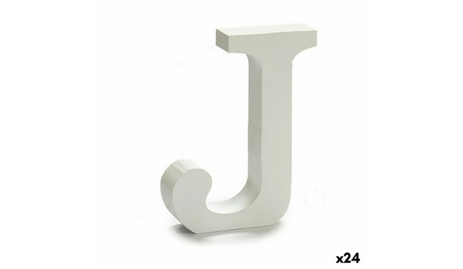 Letter Pincello 1711046 J White Wood 2 x 11 cm 2 x 16 x 14,5 cm (24 Units)