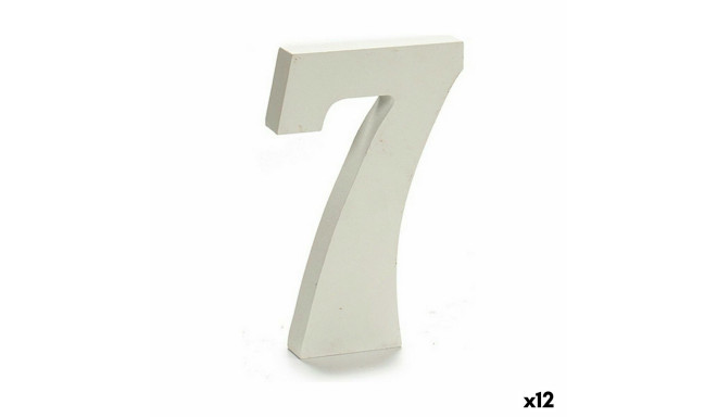 Number Pincello 1711034 7 White 1,8 x 21 x 17 cm (12 Units)