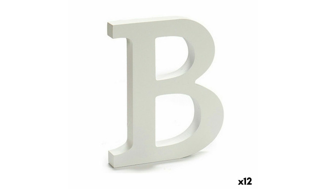 Letter B Wood White (1,8 x 21 x 17 cm) (12 Units)