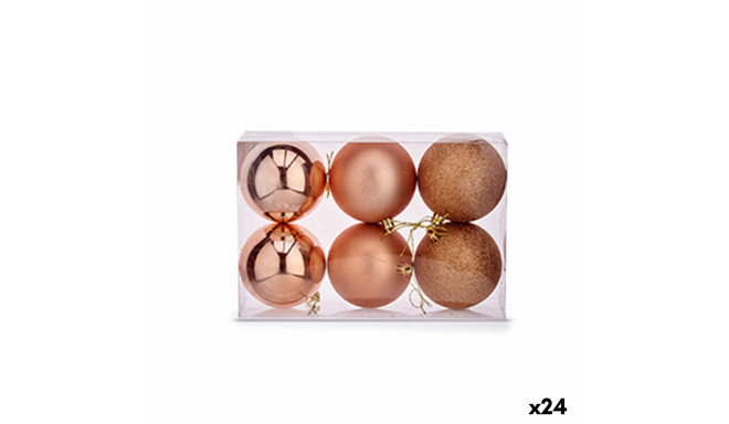 Set of Christmas balls Copper Plastic 8 x 9 x 8 cm (24 Units)