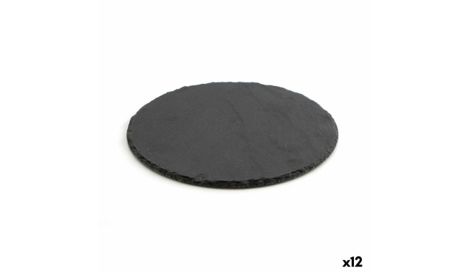 Slate Effect Ceramic Tray Quid Select Circular Black (12 Units)