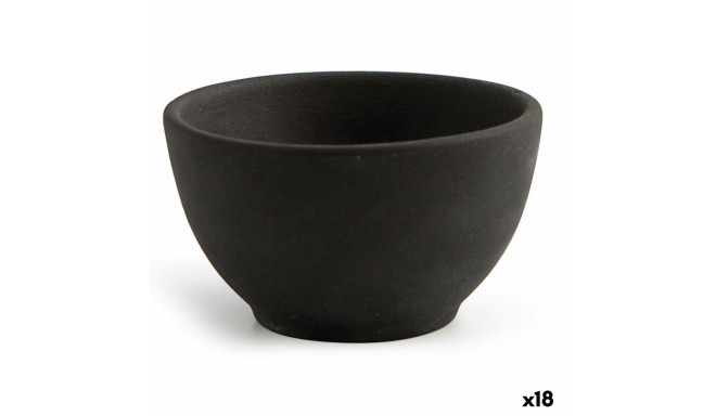 Bowl Quid Mineral Ceramic Black (9 x 5 cm) (18 Units)