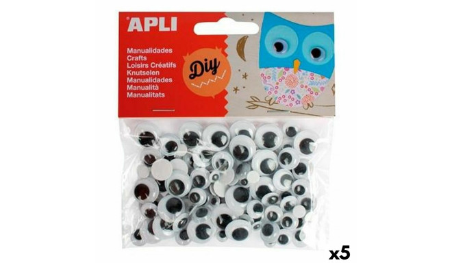 Set of stickers Apli Eyes Black 5 Units