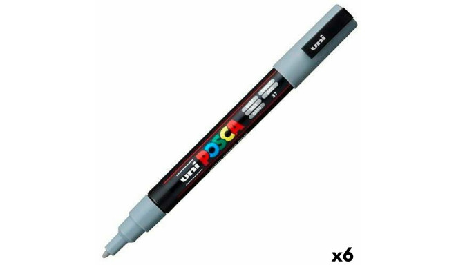 Marķiera Pildspalva POSCA PC-3M Pelēks (6 gb.)