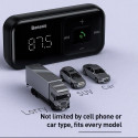 Baseus Car Charger Bluetooth Fm Transmitter T-typed S-16 with display 2xUSB MicroSD Black (CCTM-E01)