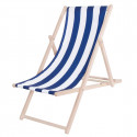 PLATINET GARDEN WOODEN SUNBED SUMMER BLUE STRIPES [45435]