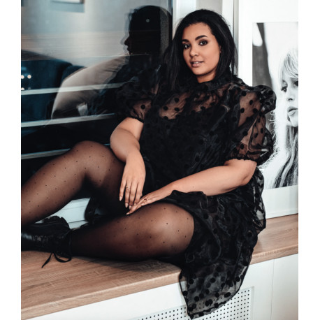 SOKISAHTEL DOTS RIGHT 30DEN musta värvi täpilised sukkpüksid 437