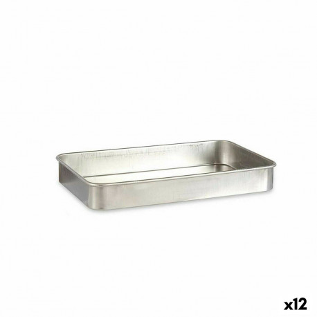 Kõrgete Äärtega Ahjupann Kinvara 100155 Hõbedane Alumiinium 32 x 7 x 51,5 cm (12 Ühikut)