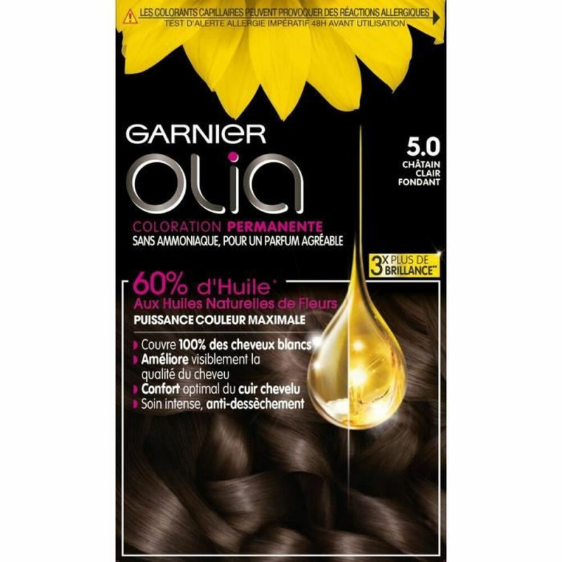 Dye No Ammonia Garnier Olia Nº 5.0 Light Brown Hair dye & colorants
