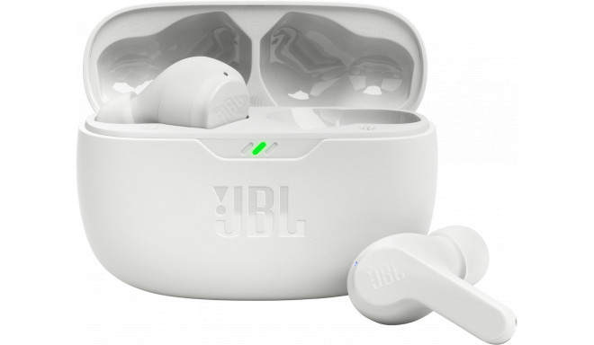 JBL wireless earbuds Wave Beam, white